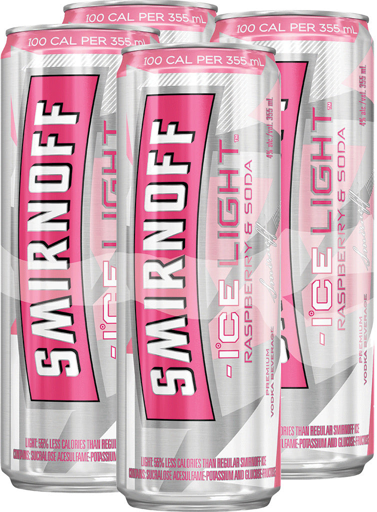 Smirnoff Ice Light Raspberry & Soda 4 Cans